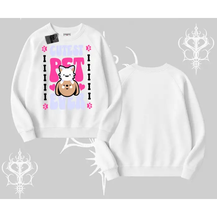 Best Pet Ever Baskılı Biskilet Sweatshirt
