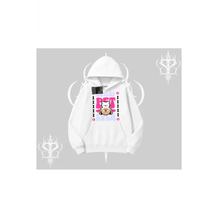 Best Pet Ever Baskılı Kapşonlu Sweatshirt