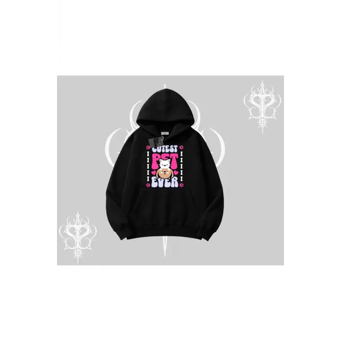 Best Pet Ever Baskılı Kapşonlu Sweatshirt