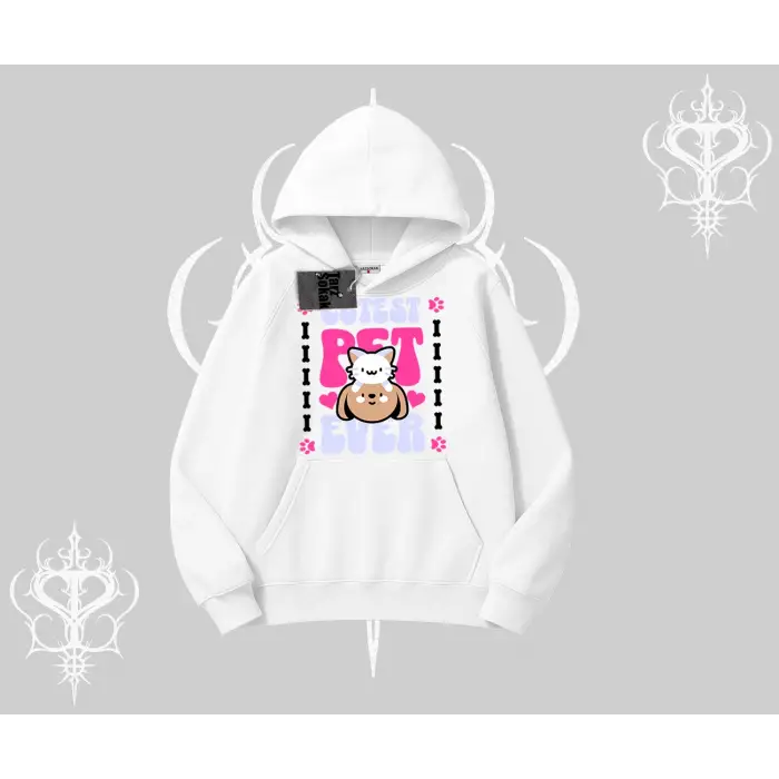 Best Pet Ever Baskılı Kapşonlu Sweatshirt