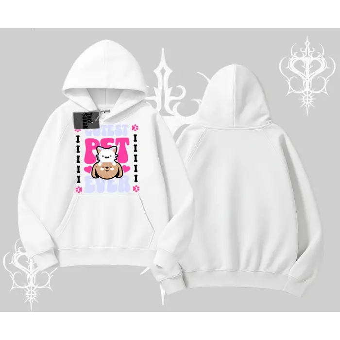 Best Pet Ever Baskılı Kapşonlu Sweatshirt