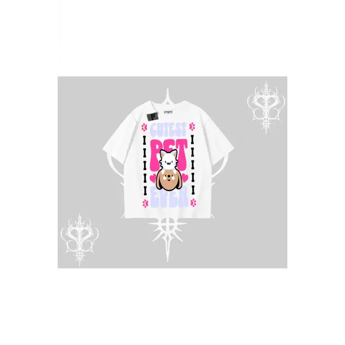 Best Pet Ever Baskılı Oversize Tshirt