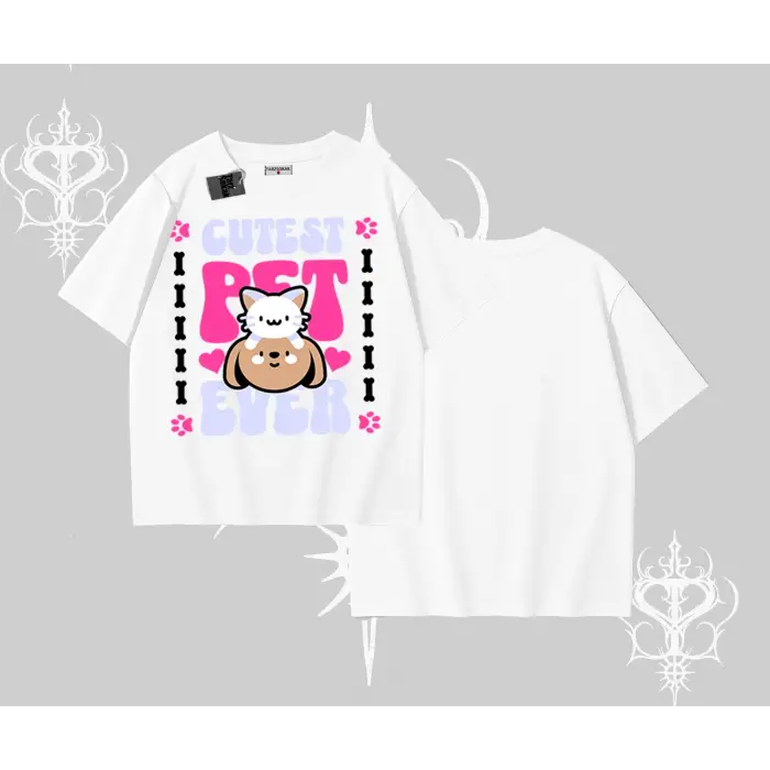 Best Pet Ever Baskılı Oversize Tshirt
