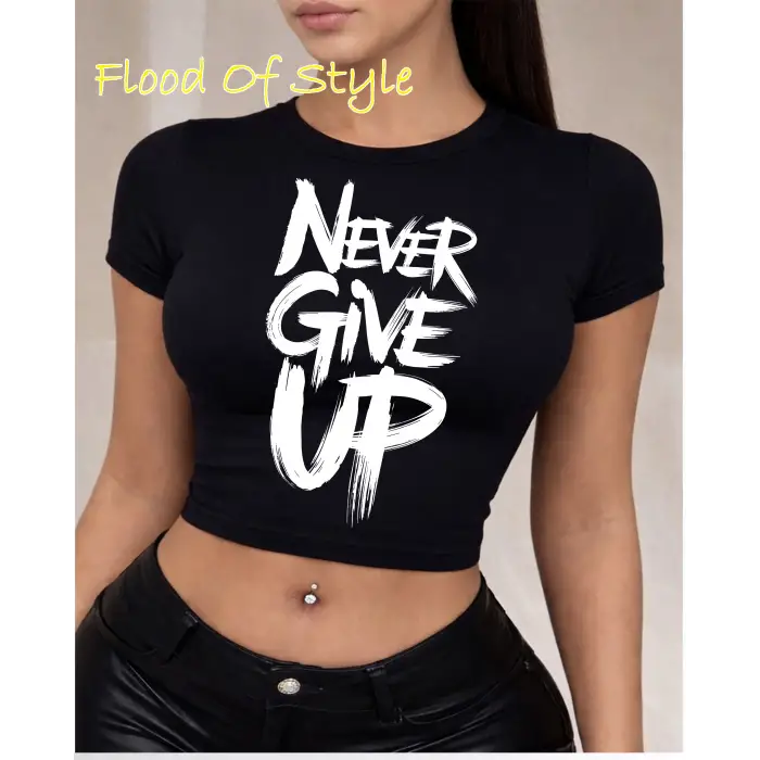 Beyaz Babby Tee nevergiveup Özel tasarım