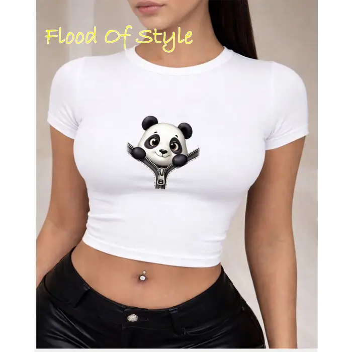 Beyaz Babby Tee panda Özel tasarım