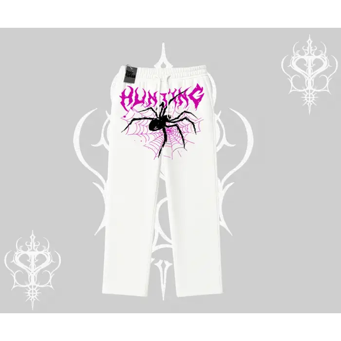 Beyaz Baggy Eşofman Altı Autumn Spider