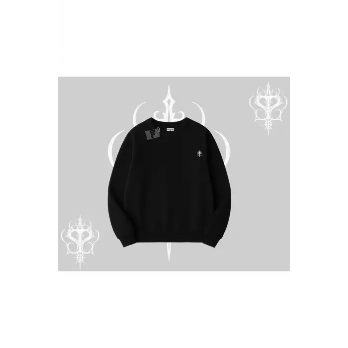 Beyaz Biskilet Yaka Sweatshirt Özel logolu