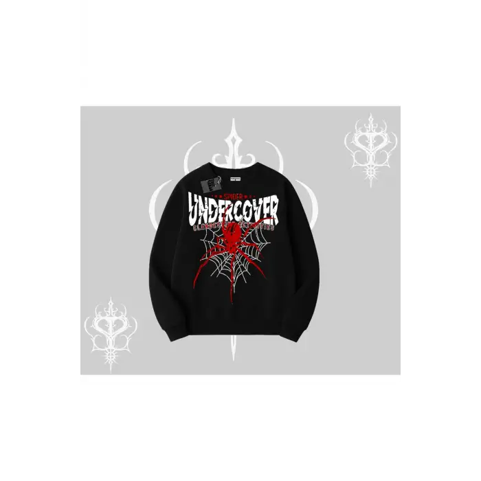 Beyaz Biskilet Yaka Sweatshirt Spider Undercover