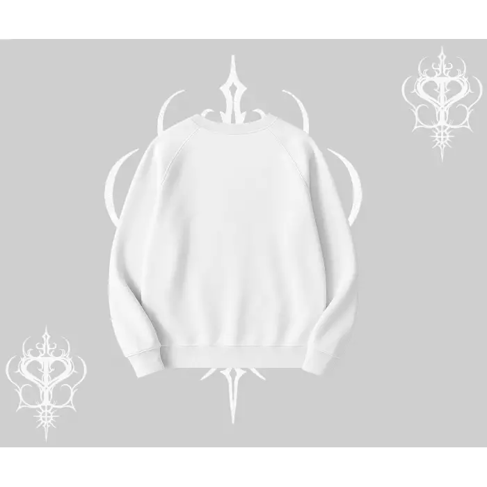 Beyaz Biskilet Yaka Sweatshirt Why are u Scared