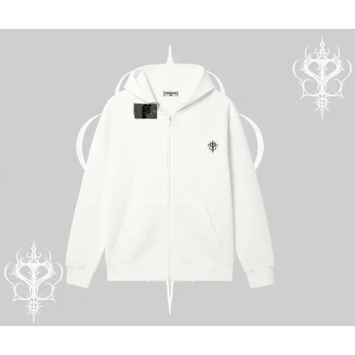 Beyaz Hırka Sweatshirt Özel logolu