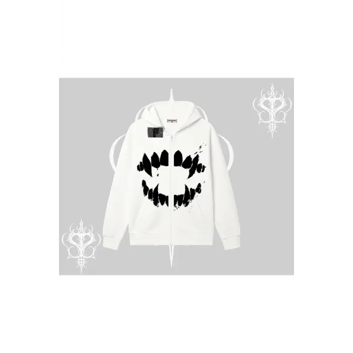 Beyaz Hırka Sweatshirt Vampir Dış
