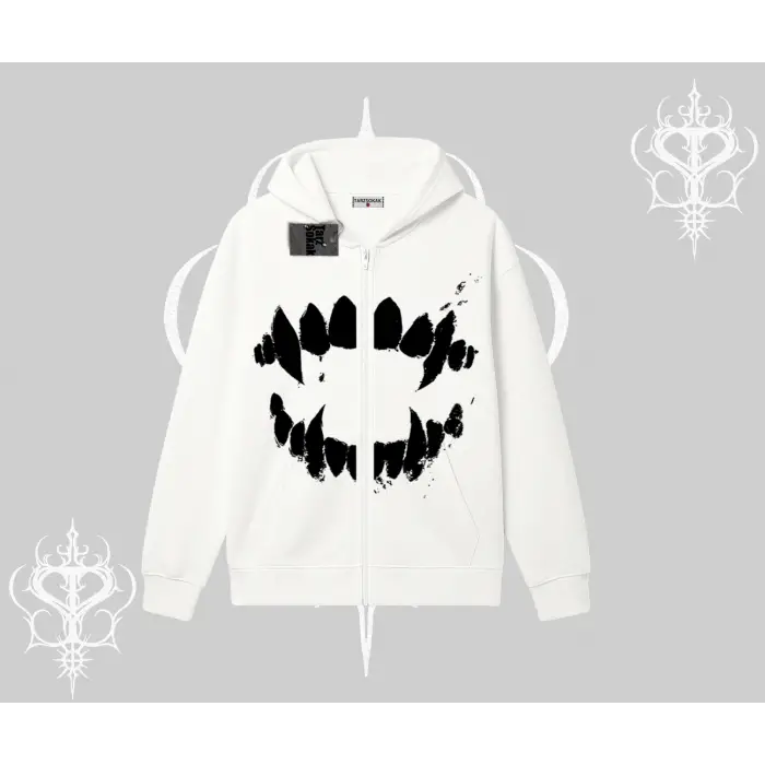 Beyaz Hırka Sweatshirt Vampir Dış