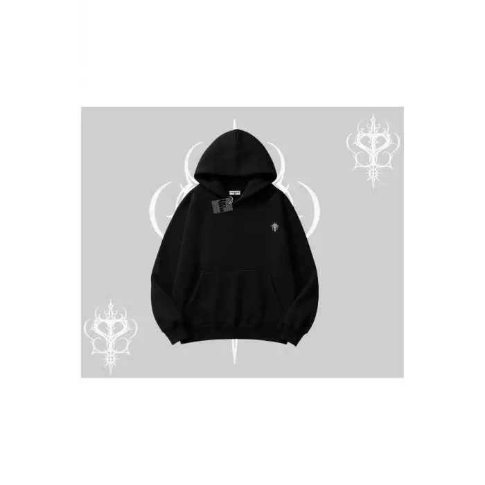 Beyaz Kapşonlu Sweatshirt Özel logolu