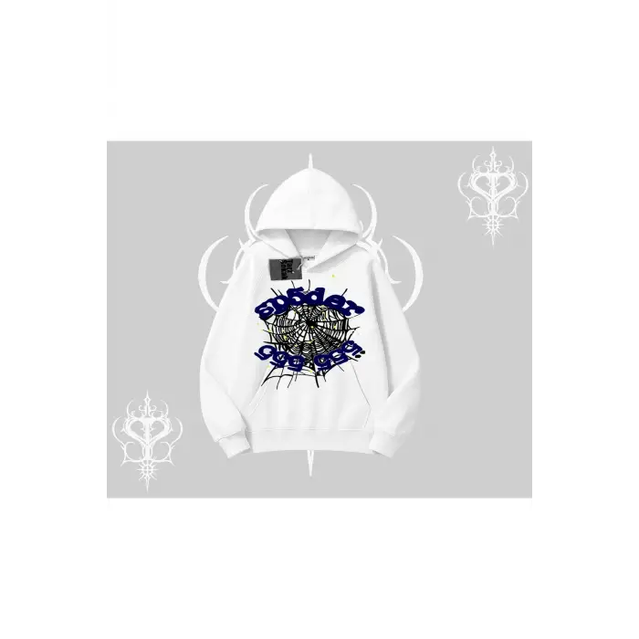 Beyaz Kapşonlu Sweatshirt Sp55der