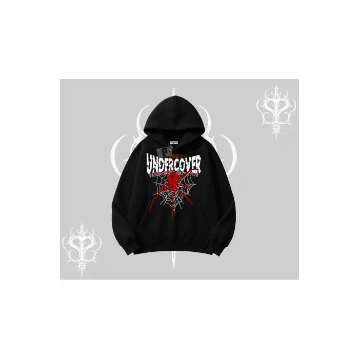 Beyaz Kapşonlu Sweatshirt Spider Undercover