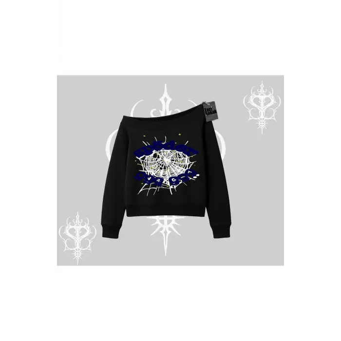 Beyaz Kayık Yaka Sweatshirt Sp55der