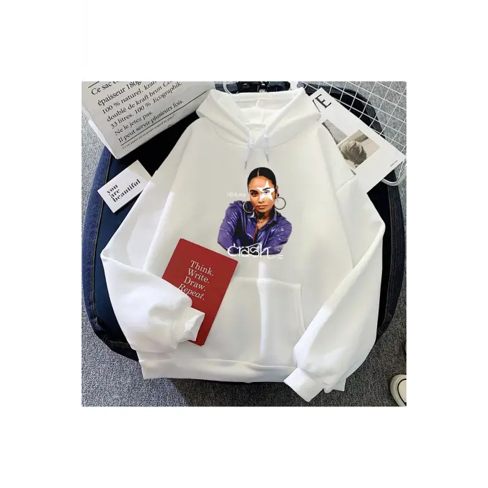 Beyaz kıcı Kehlani Crash Hoodies Grafik Elbise Sudaderas Para Mujer uKa