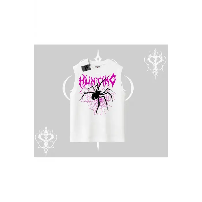 Beyaz Kolsuz Tişört Autumn Spider