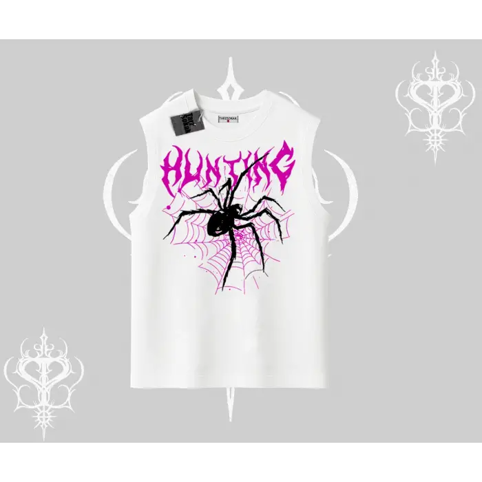 Beyaz Kolsuz Tişört Autumn Spider