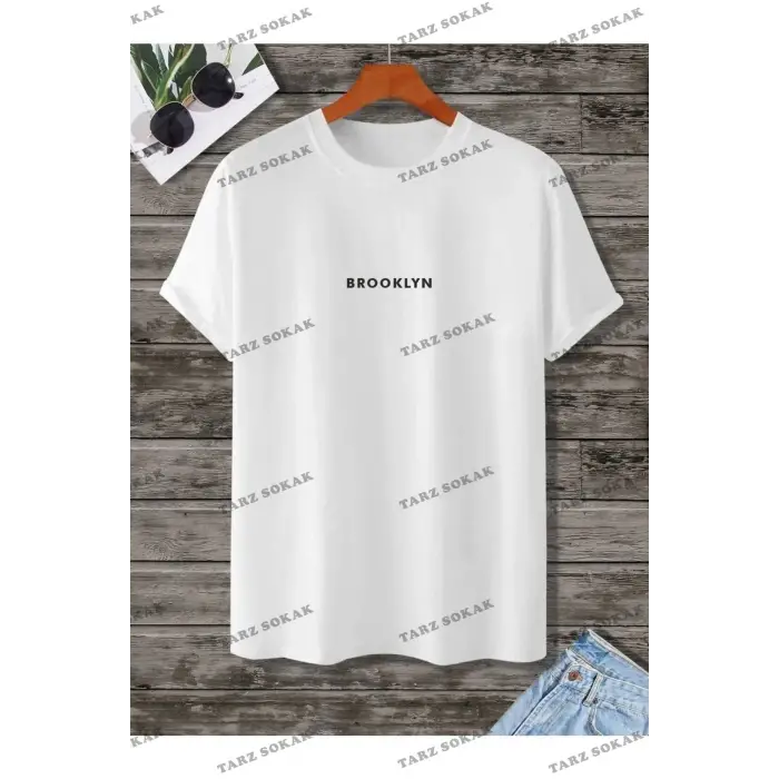 Beyaz Oversize Ön Baskılı