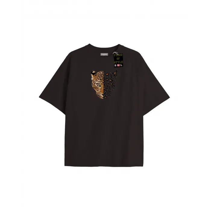 Beyaz Oversize T-shirt aslan Özel tasarım