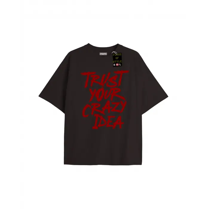 Beyaz Oversize T-shirt çılgın Özel tasarım