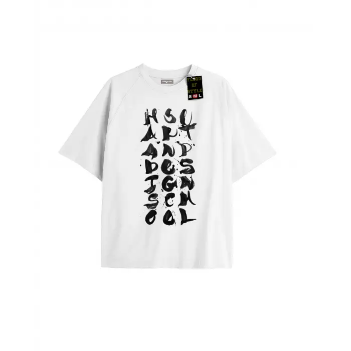 Beyaz Oversize T-shirt harf Özel tasarım