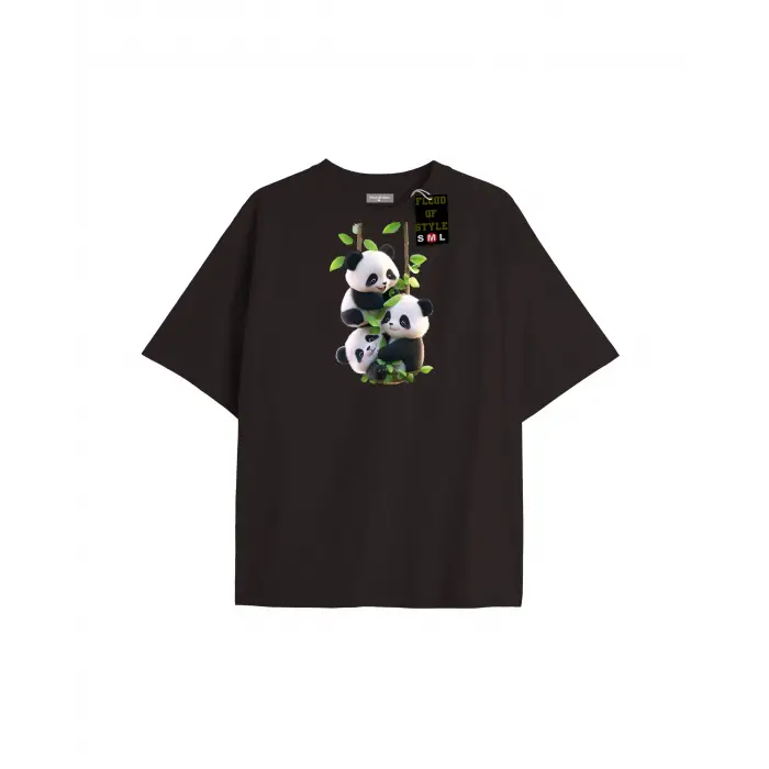 Beyaz Oversize T-shirt pandalar Özel tasarım