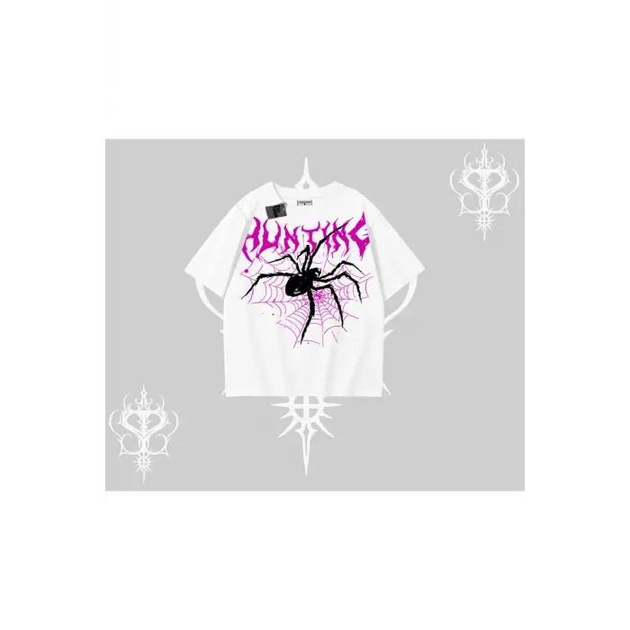 Beyaz Oversize Tişört Autumn Spider