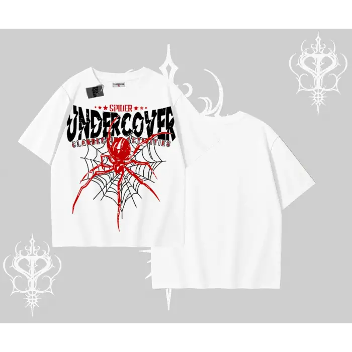 Beyaz Oversize Tişört Spider Undercover