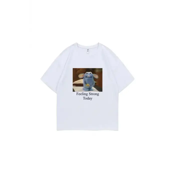 Beyaz Tutter Duygu Güçlü Bugün Anxious Tutter Tshirt Komik Fare Grafik