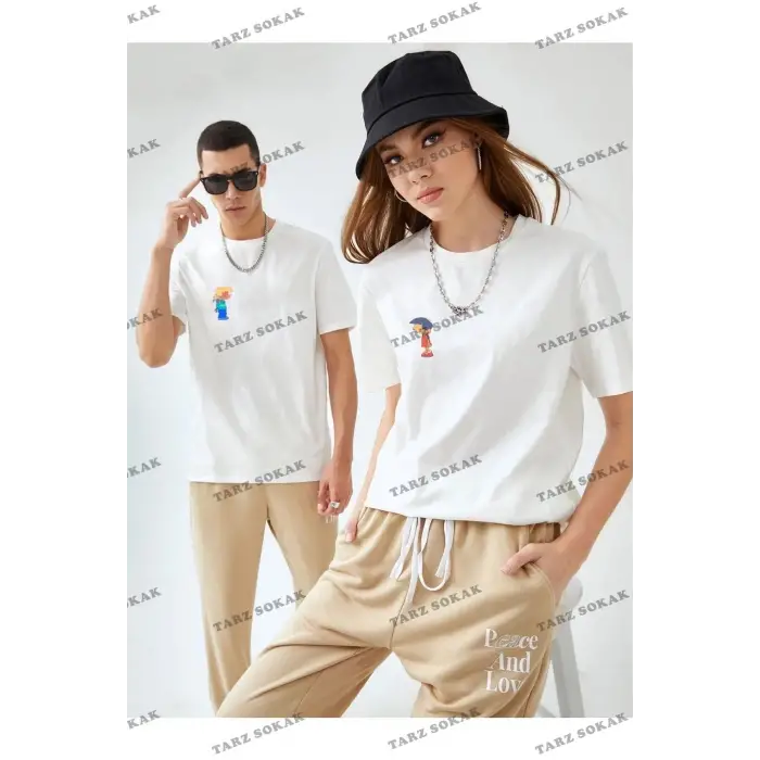 Beyaz Unisex  T-Shirt 1 Adet
