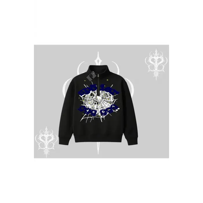 Beyaz Yarım Fermuarlı Sweatshirt Sp55der