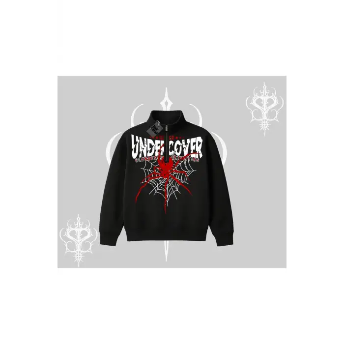 Beyaz Yarım Fermuarlı Sweatshirt Spider Undercover