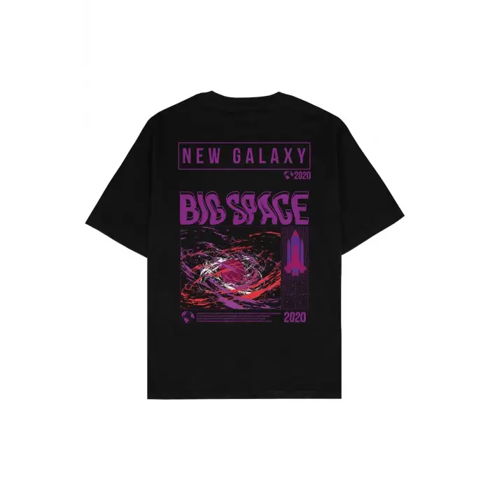 Big Space Siyah Oversize Unisex T-shirt