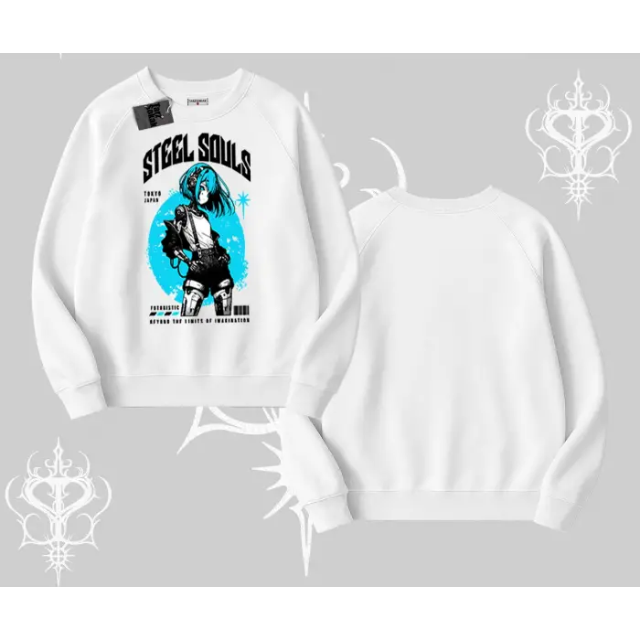 Biskilet Sweatshirt Anime Cyberpunk Kız Baskılı
