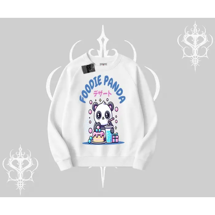 Biskilet Sweatshirt Foodie Panda Tatlı ve Sevimli Panda Baskılı