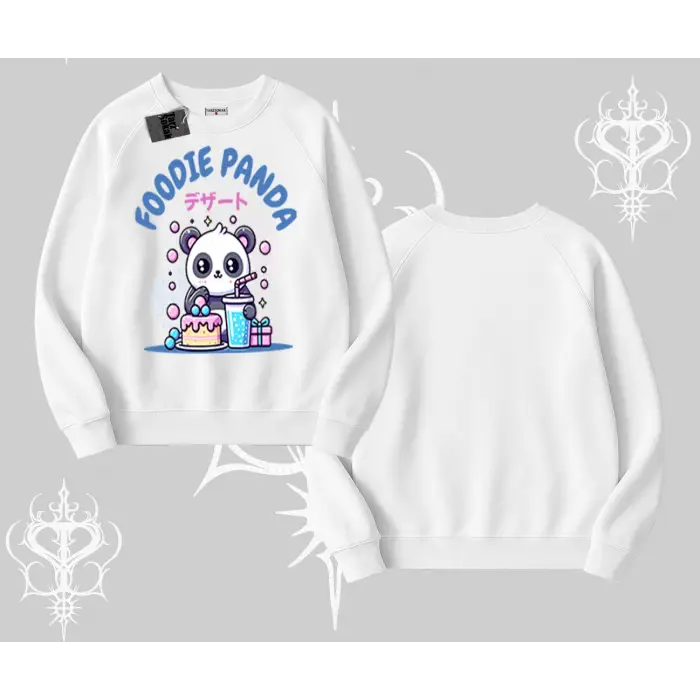 Biskilet Sweatshirt Foodie Panda Tatlı ve Sevimli Panda Baskılı