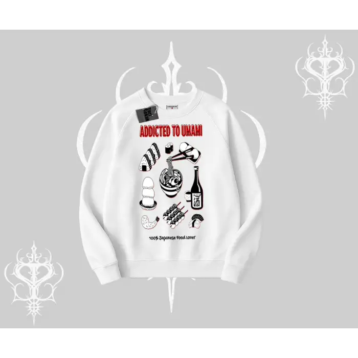 Biskilet Sweatshirt Japon Mutfağı Umami Temalı Baskılı