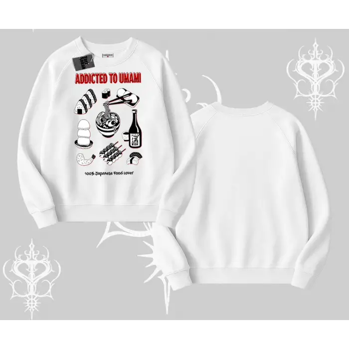 Biskilet Sweatshirt Japon Mutfağı Umami Temalı Baskılı