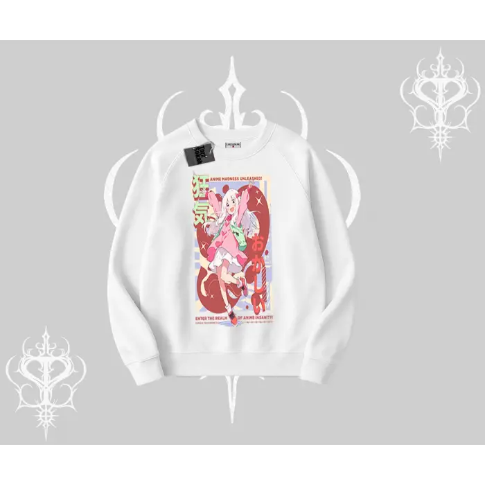 Biskilet Sweatshirt Madness Unleashed Anime Girl Baskılı