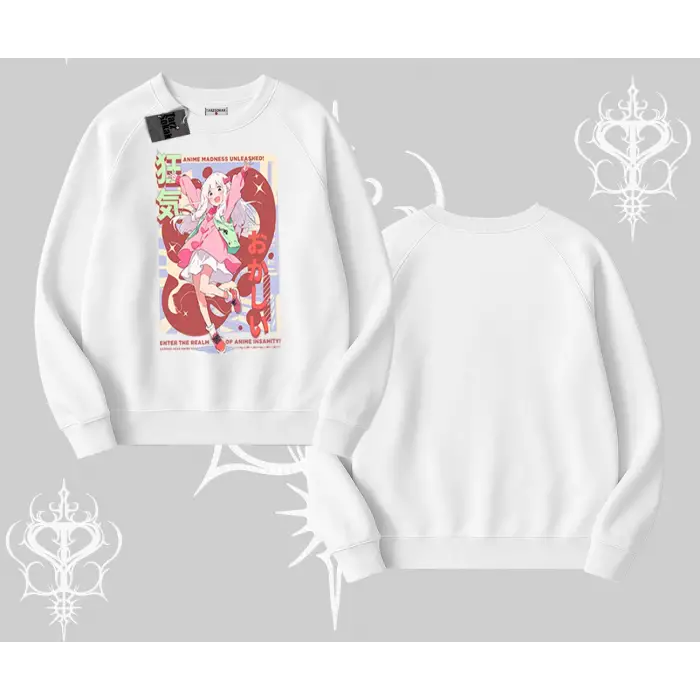 Biskilet Sweatshirt Madness Unleashed Anime Girl Baskılı