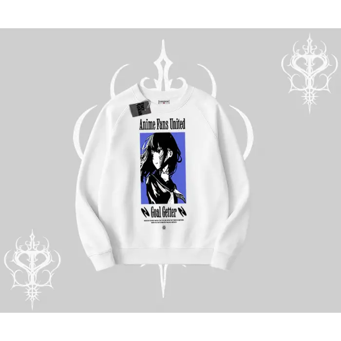 Biskilet Sweatshirt Oversize Anime Kız Baskılı