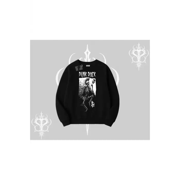 Biskilet Sweatshirt Punk Rock Chaos Skeleton Riot