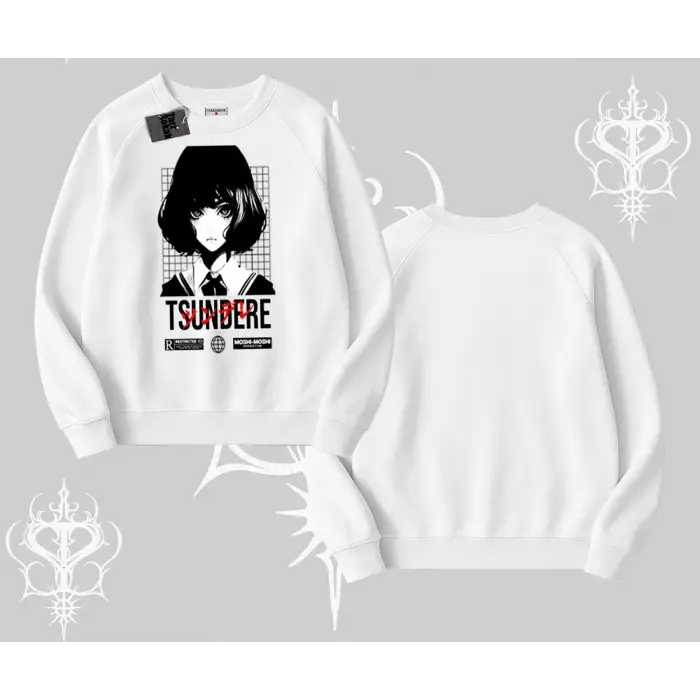 Biskilet Sweatshirt Tsundere Anime Japanese Style Baskılı