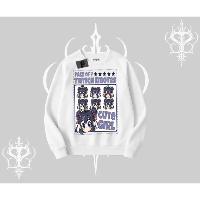 Biskilet Sweatshirt Twitch Emotes Cute Girl Anime Expression