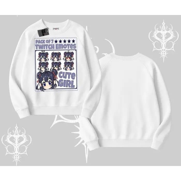 Biskilet Sweatshirt Twitch Emotes Cute Girl Anime Expression