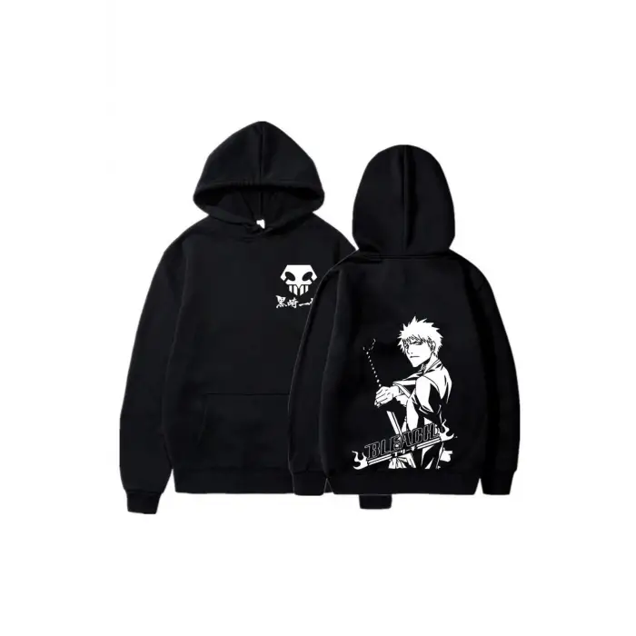 Bleach Anime Unisex Kapşonlu 13990 Siyah