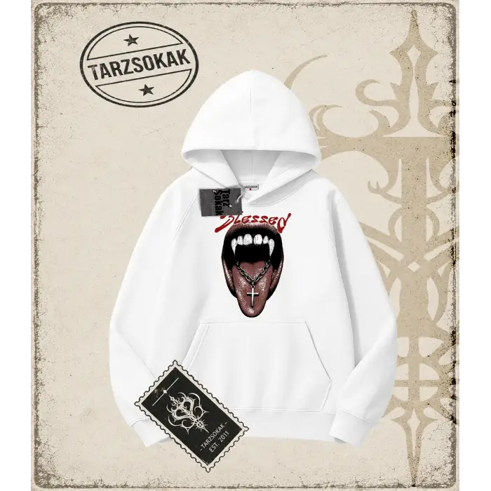 BLESSED Oversize Unisex Kapşonlu Sweatshirt