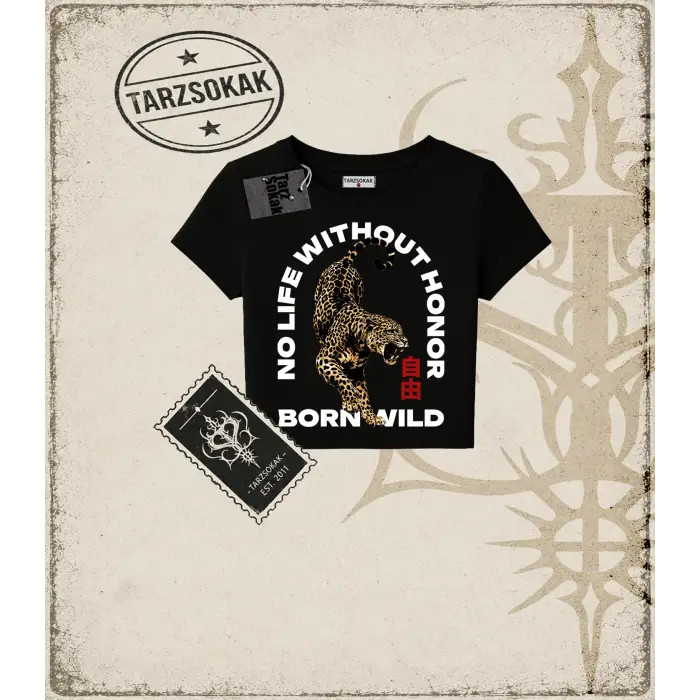 BORN WILD V  Kadın Baby Tee